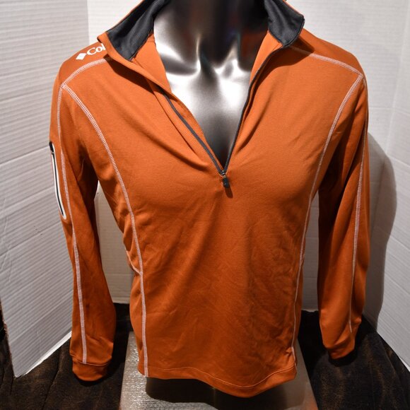 NWT Columbia Golf Men's SM 1/4 Zip Pullover Long Sleeve Orange Omni Wick/Shade - Picture 10 of 10